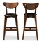 Baxton Studio Eline Black Faux Leather Upholstered Walnut Finished Bar Stool, PK2 144-8076 - alternate 6